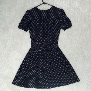 Cinch-Waist Polka Dot Dress